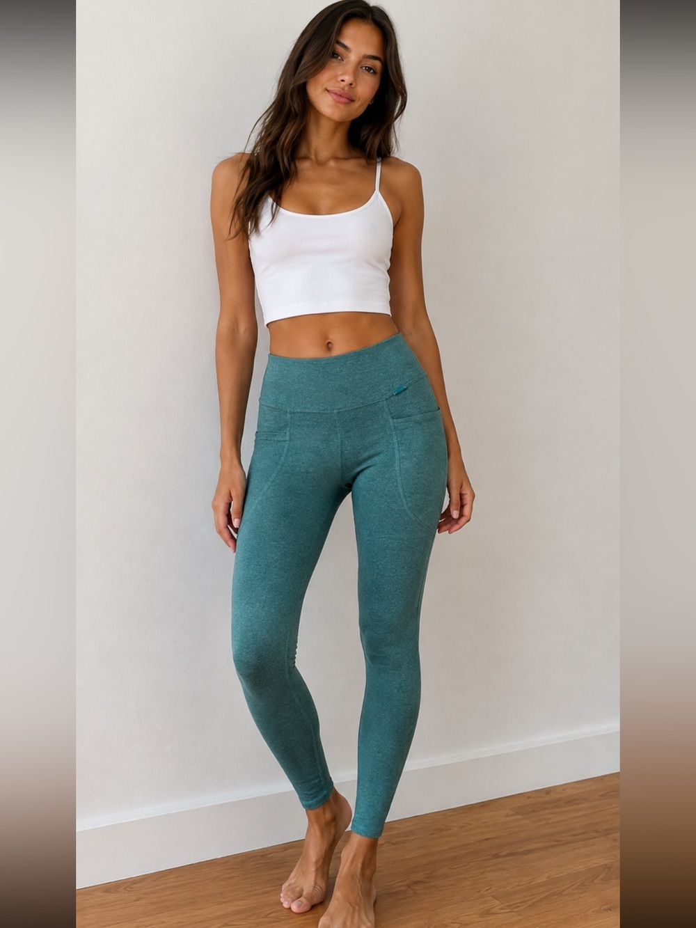 Divergent Mid-Rise Teal Active Leggings - Women S Agua Blue NWOT